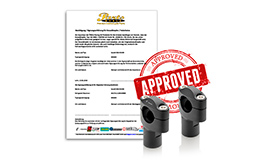Homologation Certificates for Risers / Handlebar Adapters