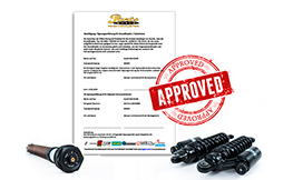 Approvals for Shock Absorbers